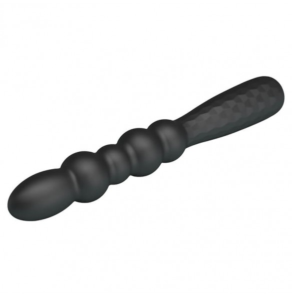 MR PLAY - Vibrating Beaded Anal Plug Wand (Chargeable - Black)